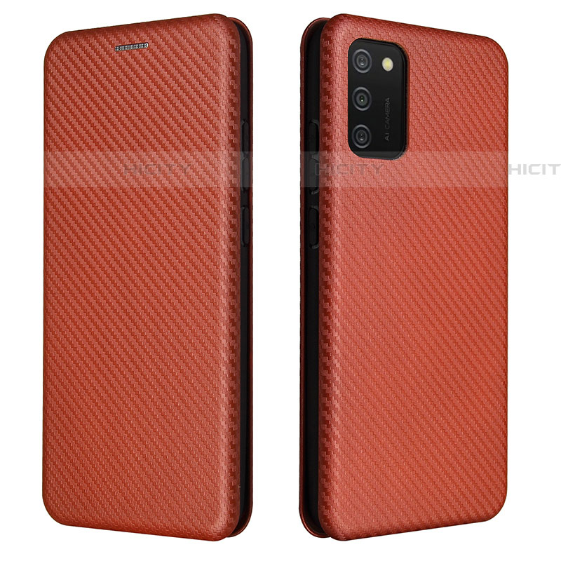 Funda de Cuero Cartera con Soporte Carcasa L06Z para Samsung Galaxy A03s Marron