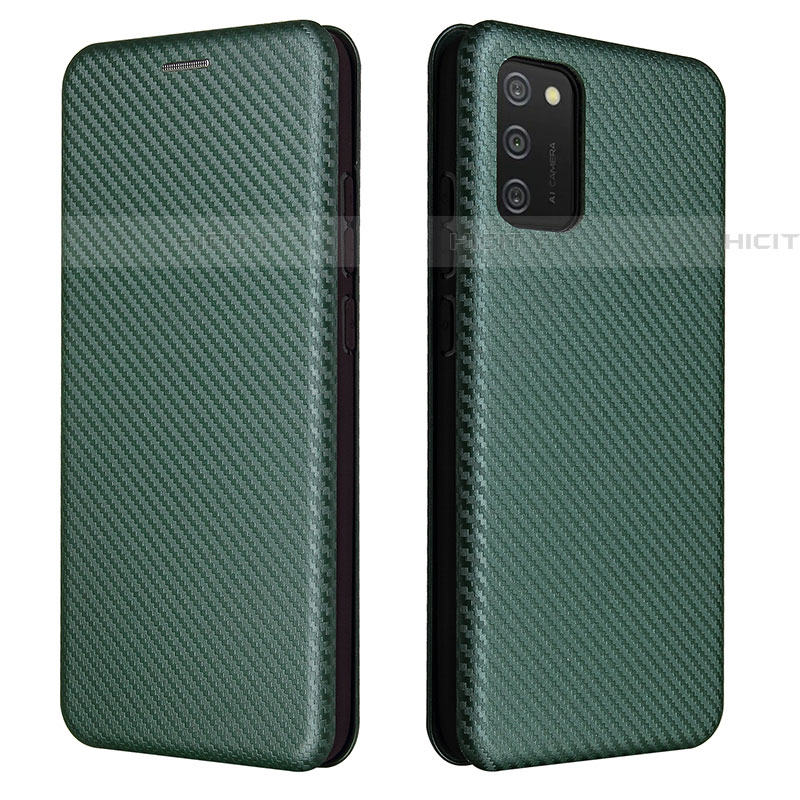 Funda de Cuero Cartera con Soporte Carcasa L06Z para Samsung Galaxy A03s Verde