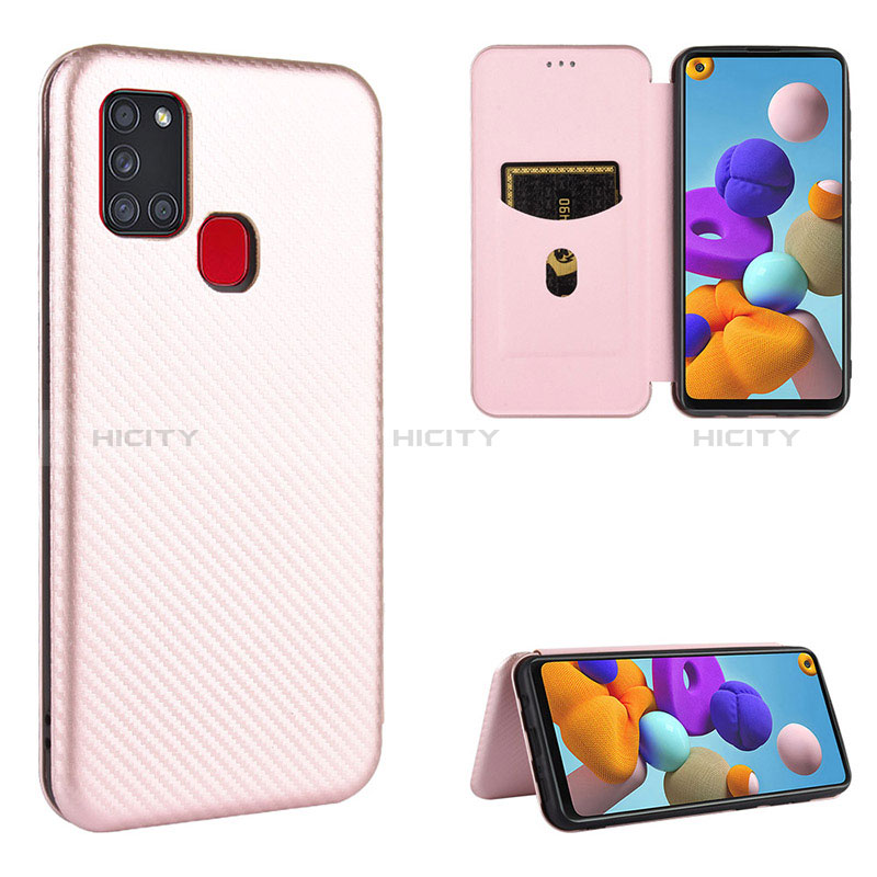 Funda de Cuero Cartera con Soporte Carcasa L06Z para Samsung Galaxy A21s