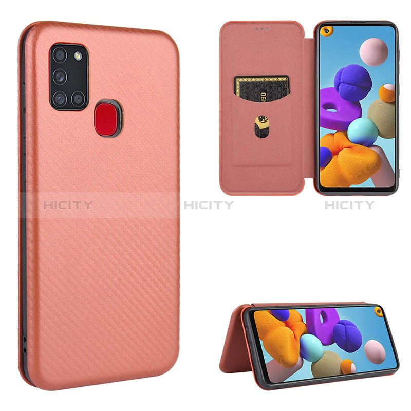 Funda de Cuero Cartera con Soporte Carcasa L06Z para Samsung Galaxy A21s