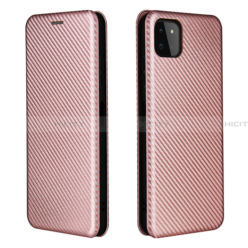 Funda de Cuero Cartera con Soporte Carcasa L06Z para Samsung Galaxy A22 5G Oro Rosa