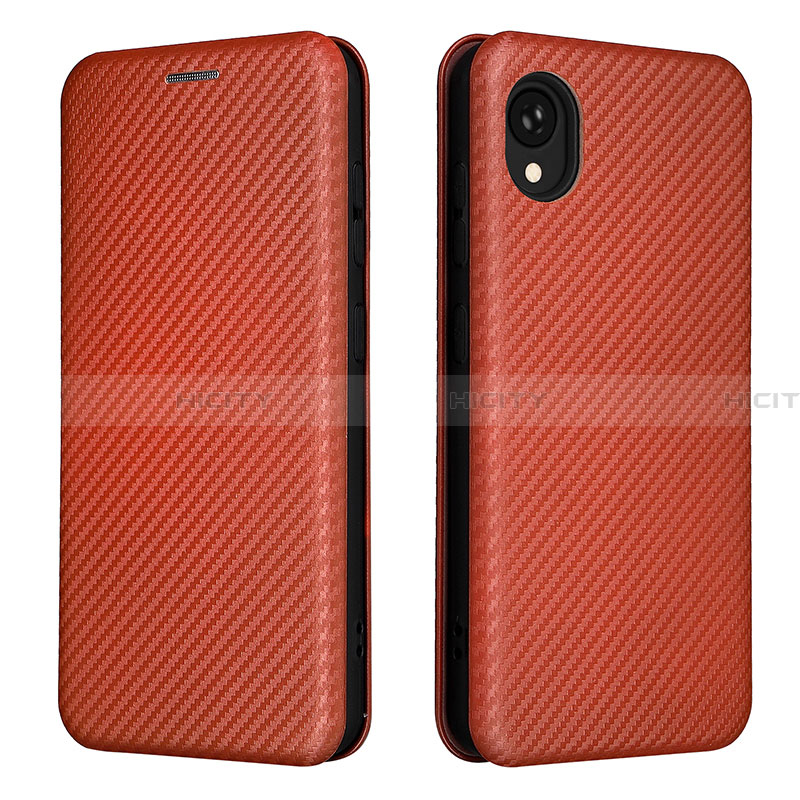 Funda de Cuero Cartera con Soporte Carcasa L06Z para Samsung Galaxy A22 5G SC-56B Marron