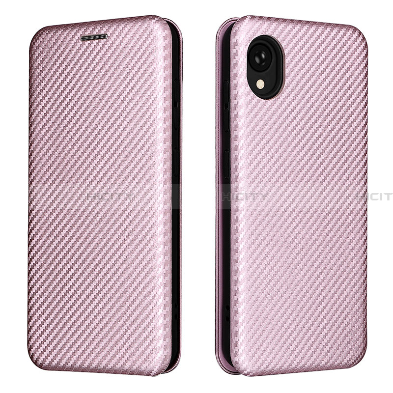 Funda de Cuero Cartera con Soporte Carcasa L06Z para Samsung Galaxy A22 5G SC-56B Oro Rosa