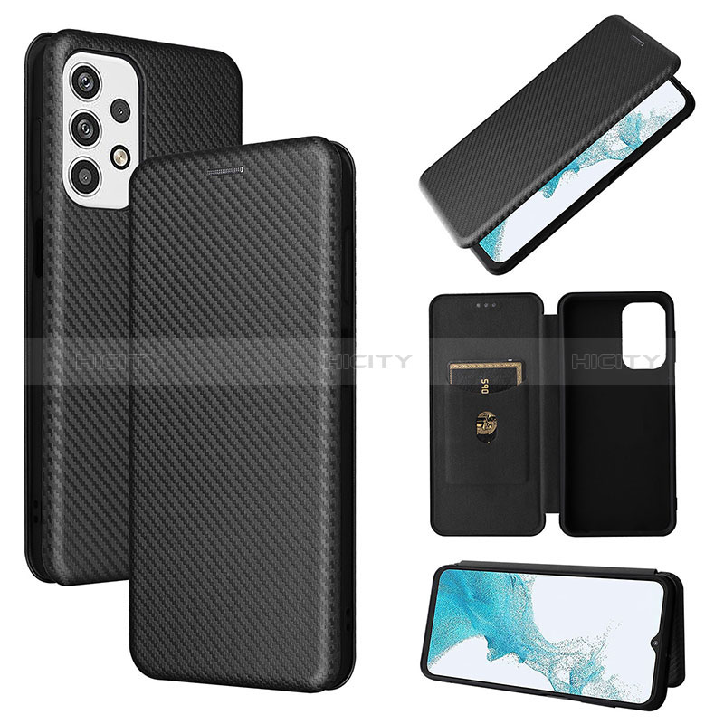 Funda de Cuero Cartera con Soporte Carcasa L06Z para Samsung Galaxy A23 5G Negro