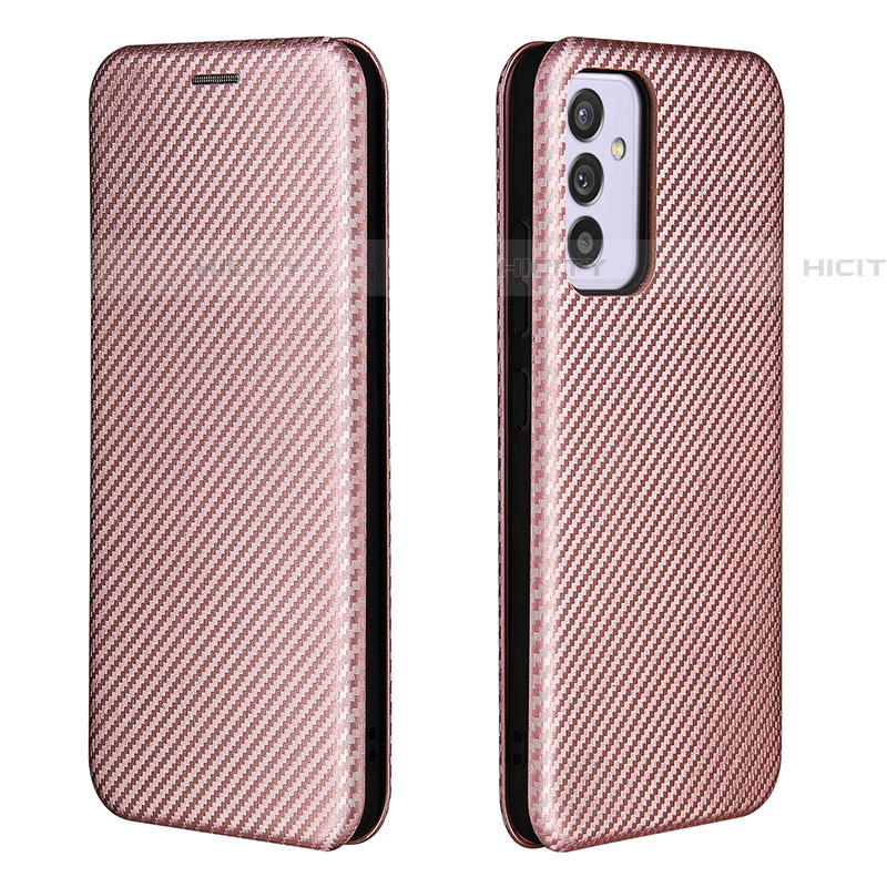 Funda de Cuero Cartera con Soporte Carcasa L06Z para Samsung Galaxy A24 4G Oro Rosa