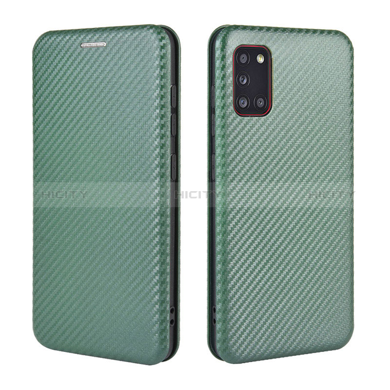 Funda de Cuero Cartera con Soporte Carcasa L06Z para Samsung Galaxy A31 Verde