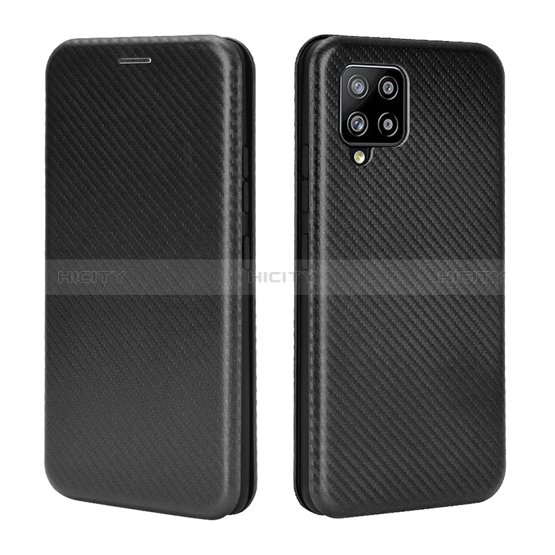 Funda de Cuero Cartera con Soporte Carcasa L06Z para Samsung Galaxy A42 5G Negro