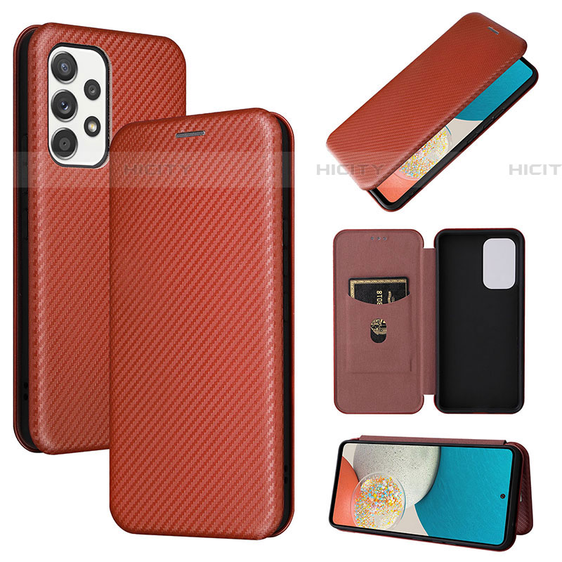 Funda de Cuero Cartera con Soporte Carcasa L06Z para Samsung Galaxy A53 5G Marron