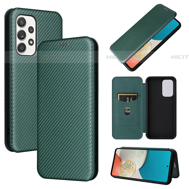 Funda de Cuero Cartera con Soporte Carcasa L06Z para Samsung Galaxy A53 5G Verde