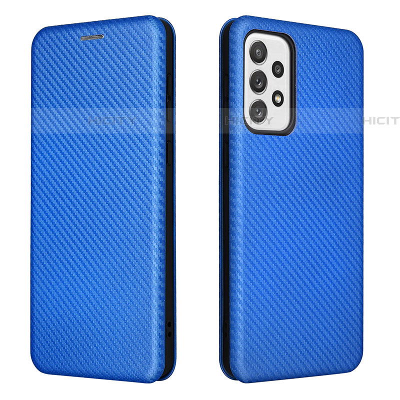 Funda de Cuero Cartera con Soporte Carcasa L06Z para Samsung Galaxy A73 5G Azul