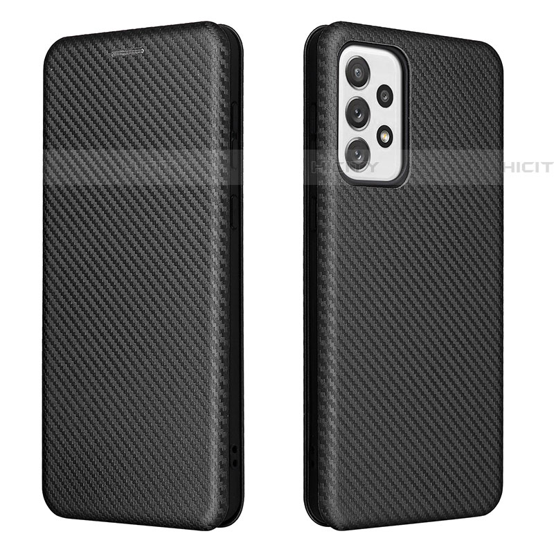 Funda de Cuero Cartera con Soporte Carcasa L06Z para Samsung Galaxy A73 5G Negro