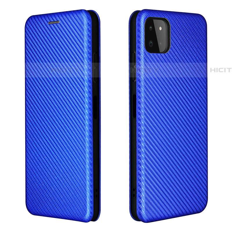 Funda de Cuero Cartera con Soporte Carcasa L06Z para Samsung Galaxy F42 5G Azul