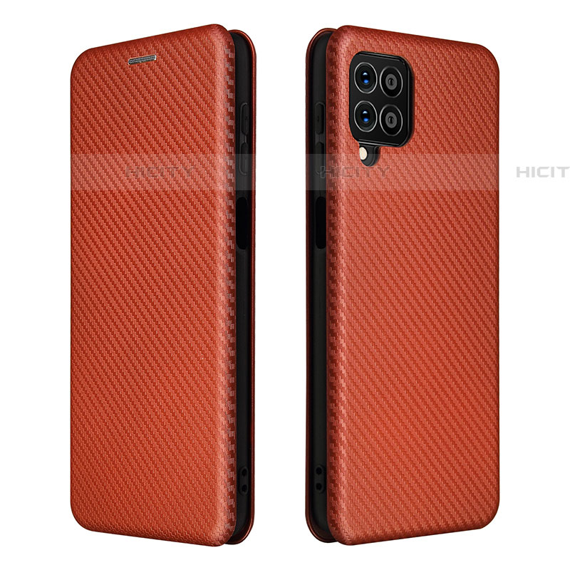 Funda de Cuero Cartera con Soporte Carcasa L06Z para Samsung Galaxy F62 5G Marron