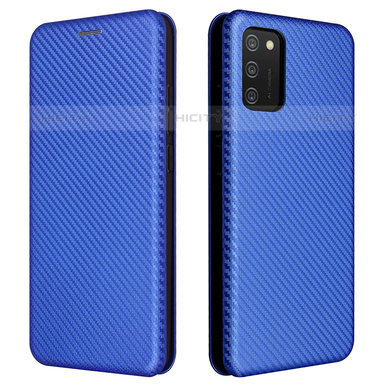 Funda de Cuero Cartera con Soporte Carcasa L06Z para Samsung Galaxy M02s Azul