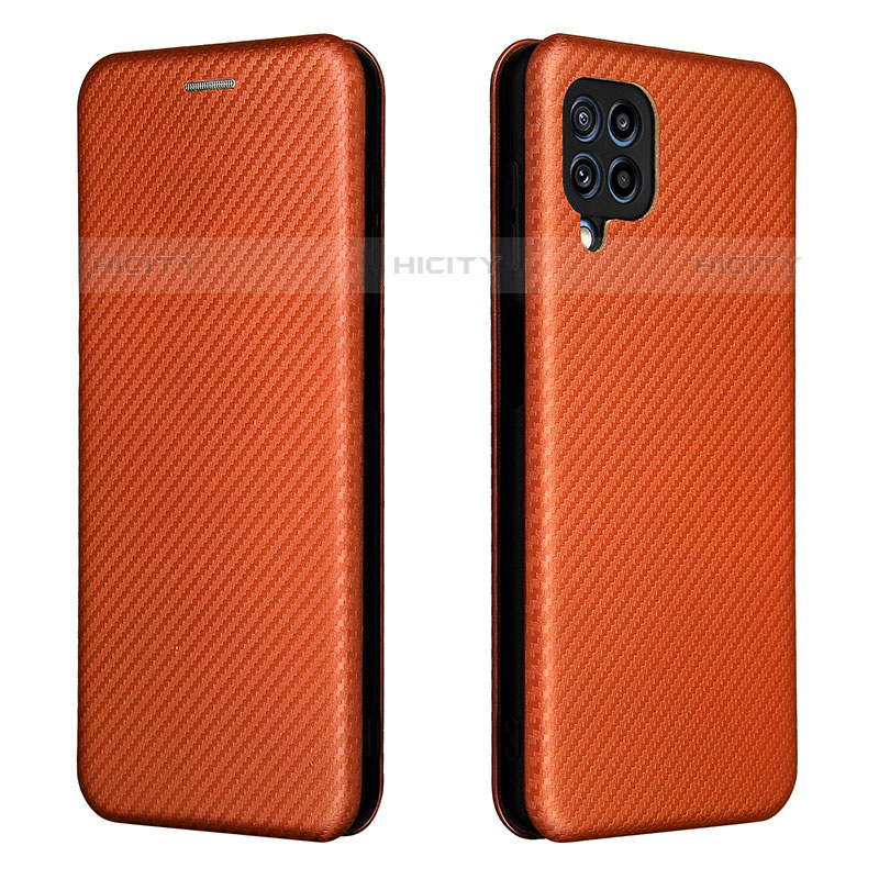 Funda de Cuero Cartera con Soporte Carcasa L06Z para Samsung Galaxy M32 4G Marron