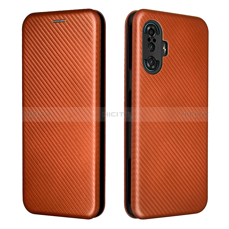 Funda de Cuero Cartera con Soporte Carcasa L06Z para Xiaomi Poco F3 GT 5G Marron