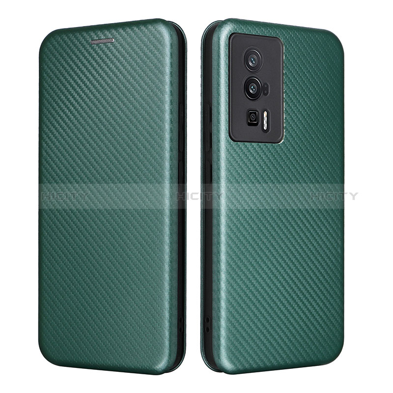 Funda de Cuero Cartera con Soporte Carcasa L06Z para Xiaomi Poco F5 Pro 5G Verde