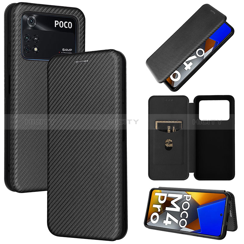 Funda de Cuero Cartera con Soporte Carcasa L06Z para Xiaomi Poco M4 Pro 4G