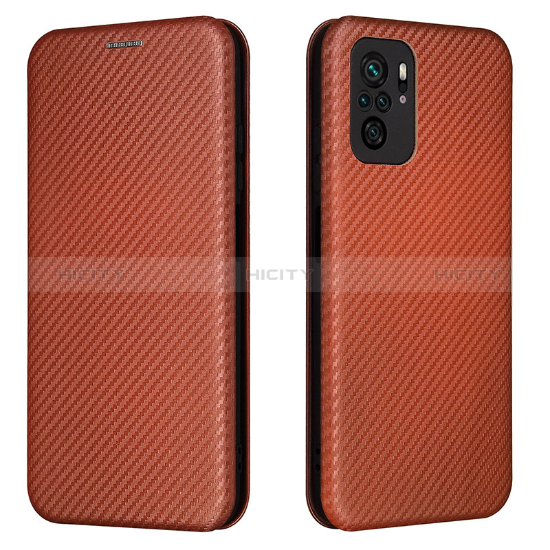 Funda de Cuero Cartera con Soporte Carcasa L06Z para Xiaomi Poco M5S Marron