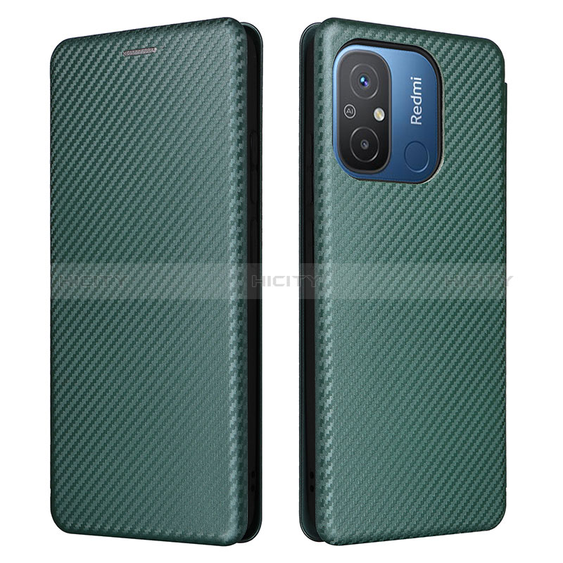 Funda de Cuero Cartera con Soporte Carcasa L06Z para Xiaomi Redmi 12C 4G Verde