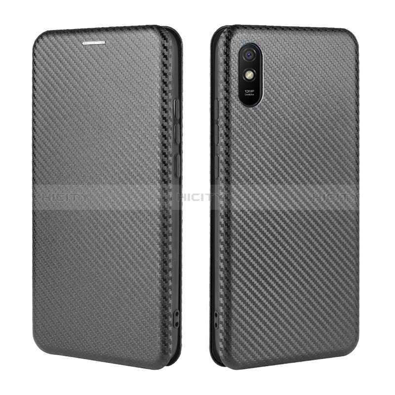 Funda de Cuero Cartera con Soporte Carcasa L06Z para Xiaomi Redmi 9A Negro