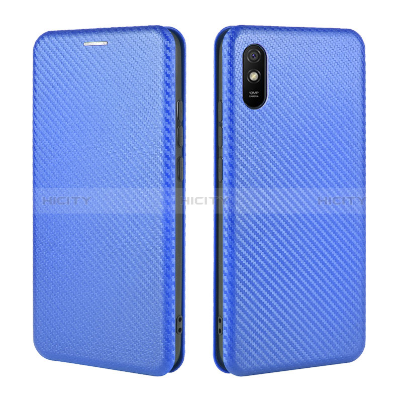 Funda de Cuero Cartera con Soporte Carcasa L06Z para Xiaomi Redmi 9i Azul