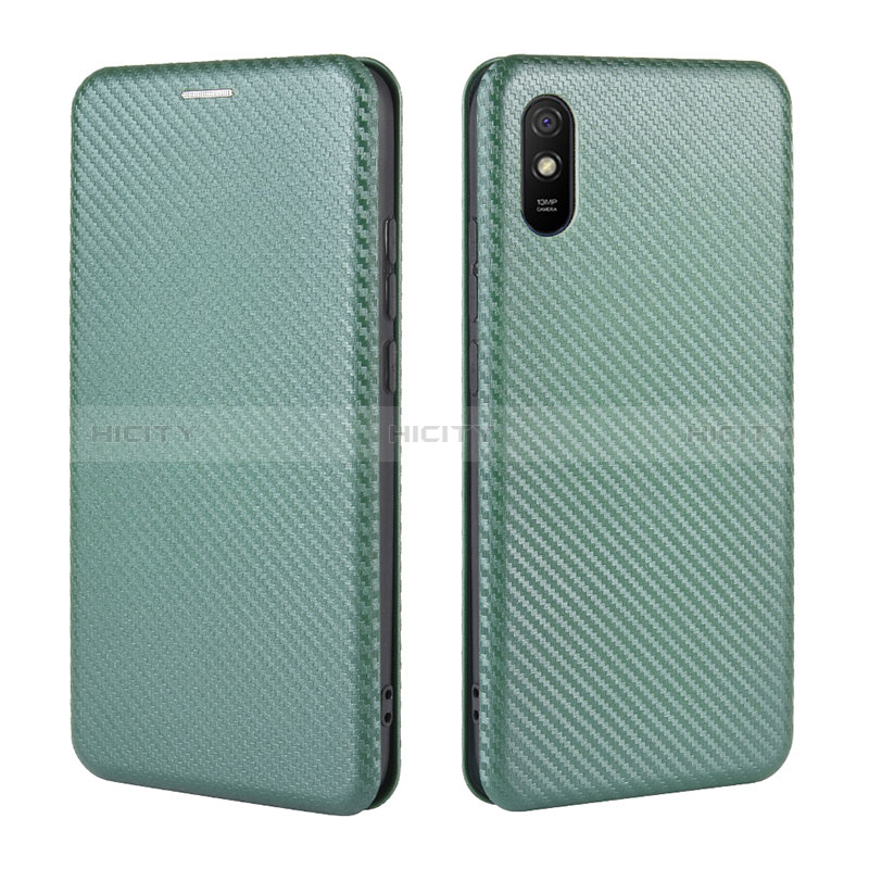 Funda de Cuero Cartera con Soporte Carcasa L06Z para Xiaomi Redmi 9i Verde