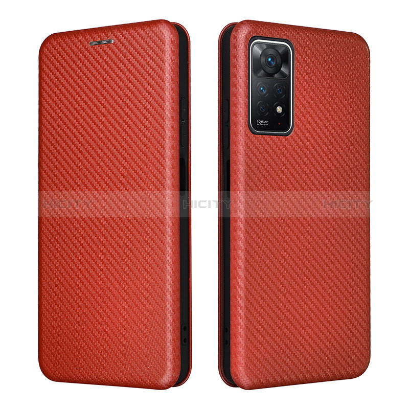 Funda de Cuero Cartera con Soporte Carcasa L06Z para Xiaomi Redmi Note 11 Pro 4G Marron