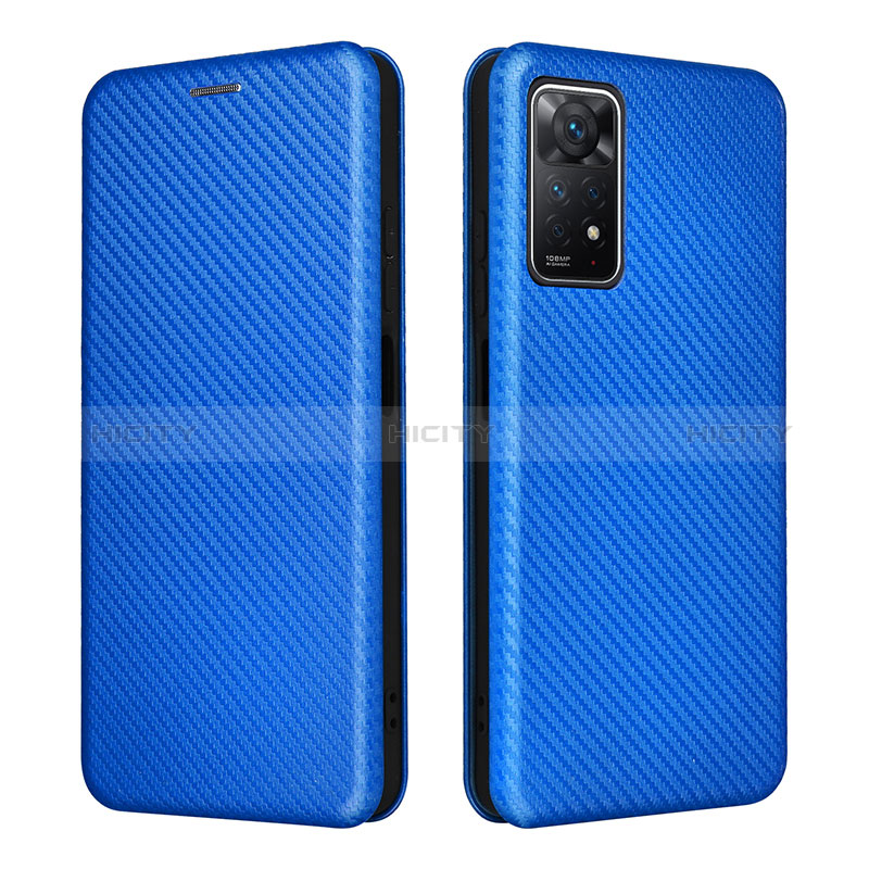 Funda de Cuero Cartera con Soporte Carcasa L06Z para Xiaomi Redmi Note 11 Pro 5G Azul