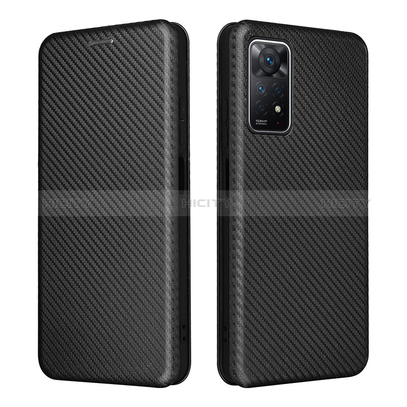 Funda de Cuero Cartera con Soporte Carcasa L06Z para Xiaomi Redmi Note 11 Pro 5G Negro