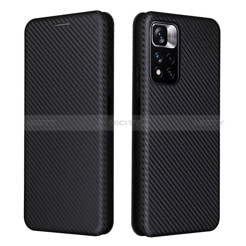 Funda de Cuero Cartera con Soporte Carcasa L06Z para Xiaomi Redmi Note 11 Pro+ Plus 5G Negro