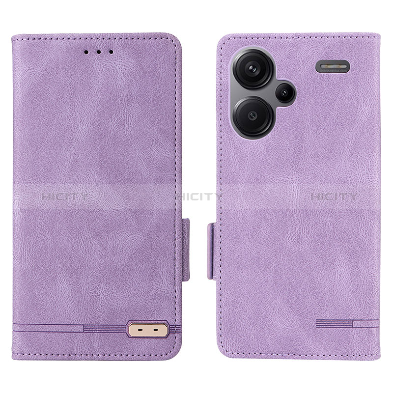 Funda de Cuero Cartera con Soporte Carcasa L06Z para Xiaomi Redmi Note 13 Pro+ Plus 5G Morado