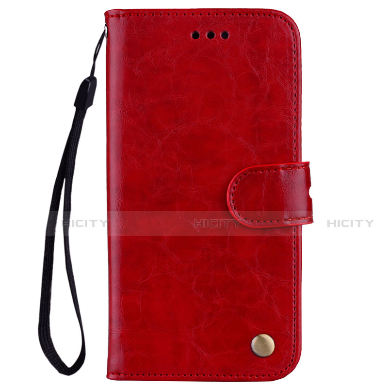 Funda de Cuero Cartera con Soporte Carcasa L07 para Huawei Nova 3e Rojo