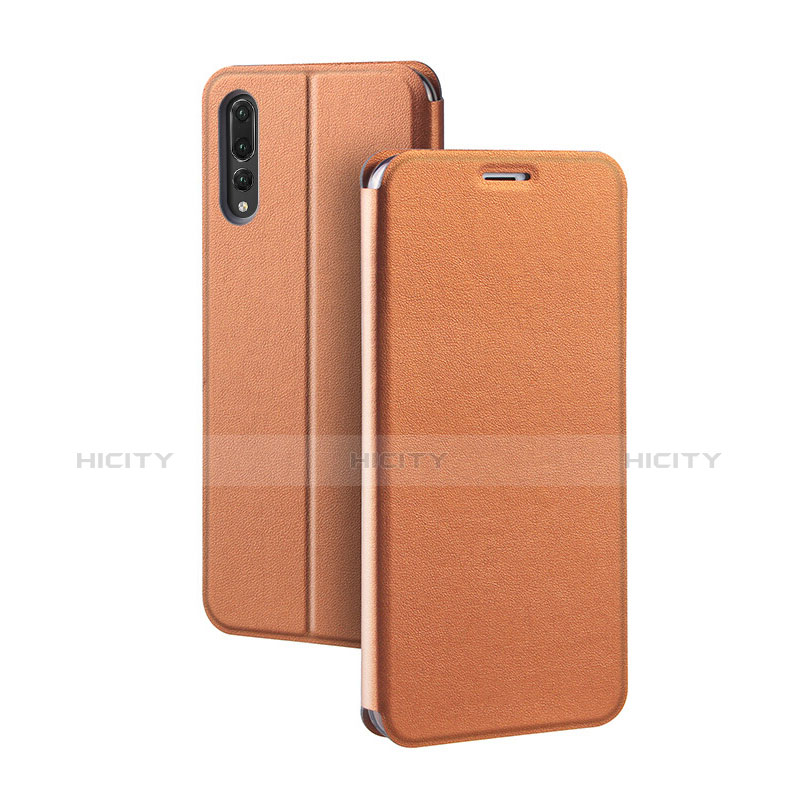 Funda de Cuero Cartera con Soporte Carcasa L07 para Huawei P20 Pro Naranja