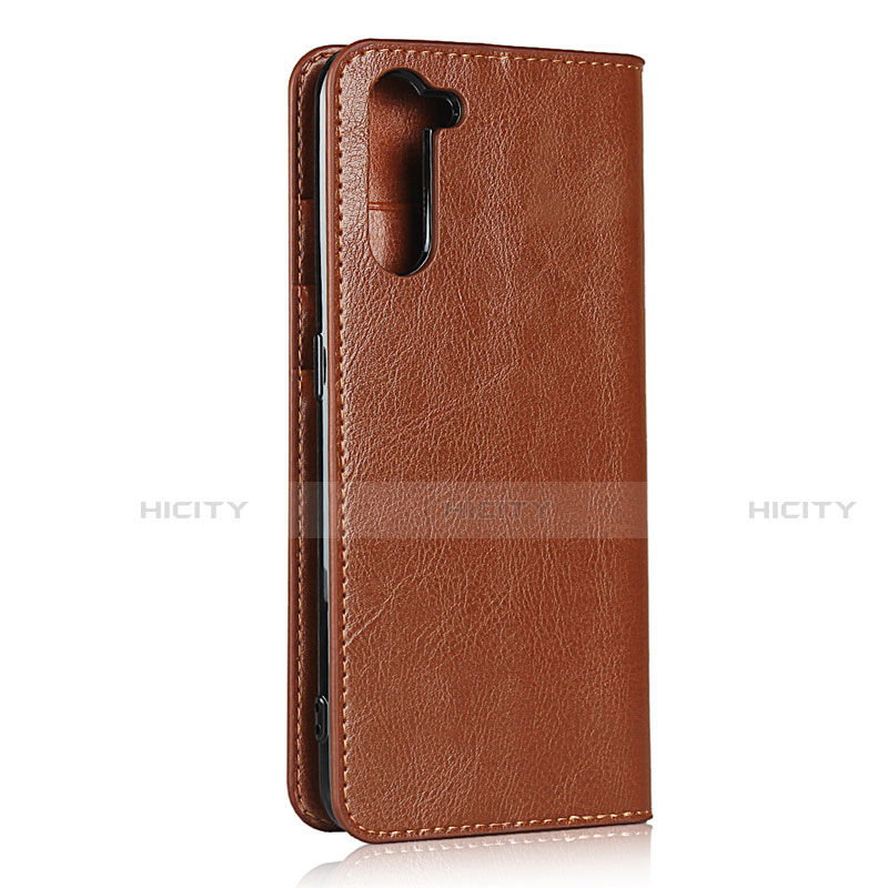 Funda de Cuero Cartera con Soporte Carcasa L07 para Oppo Reno3 A Marron Claro