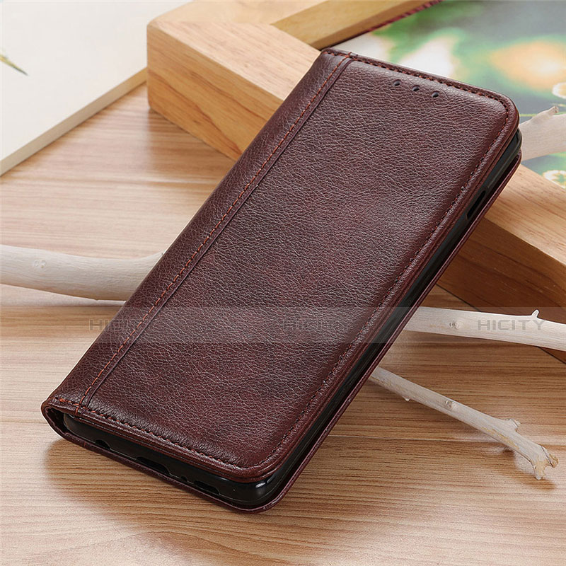 Funda de Cuero Cartera con Soporte Carcasa L07 para Oppo Reno5 Pro 5G Marron