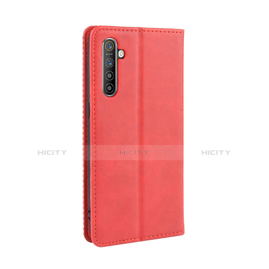 Funda de Cuero Cartera con Soporte Carcasa L07 para Realme X2 Rojo