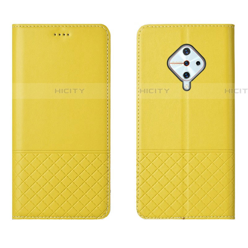 Funda de Cuero Cartera con Soporte Carcasa L07 para Vivo S1 Pro Amarillo