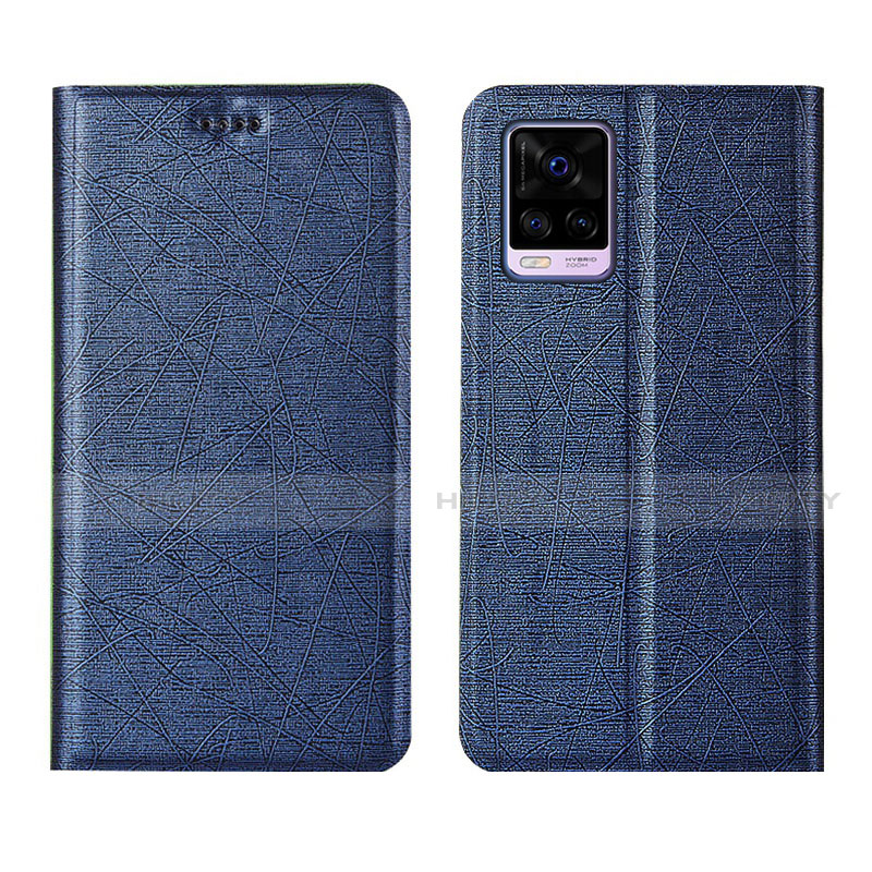 Funda de Cuero Cartera con Soporte Carcasa L07 para Vivo V20 Pro 5G Azul