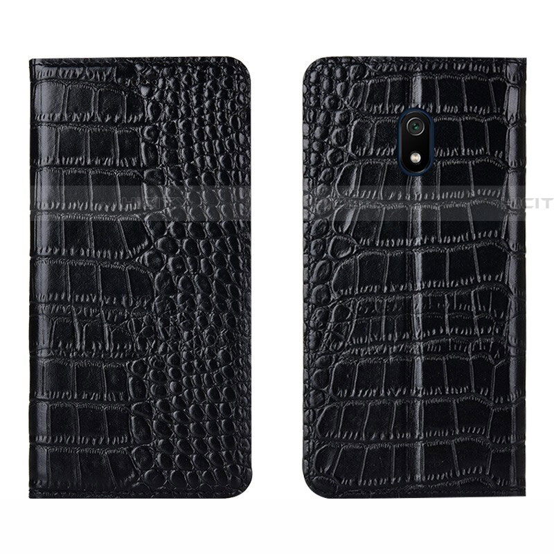 Funda de Cuero Cartera con Soporte Carcasa L07 para Xiaomi Redmi 8A Negro