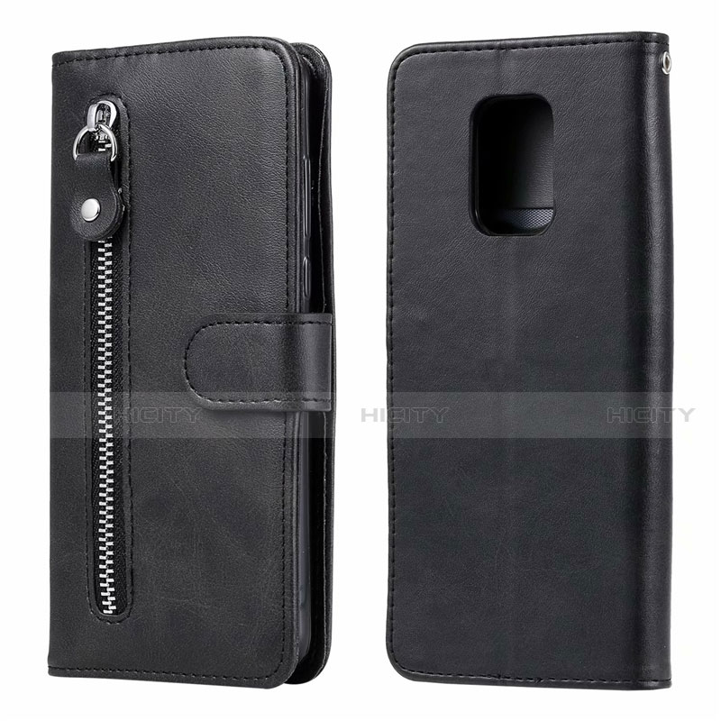 Funda de Cuero Cartera con Soporte Carcasa L07 para Xiaomi Redmi Note 9 Pro Max Negro