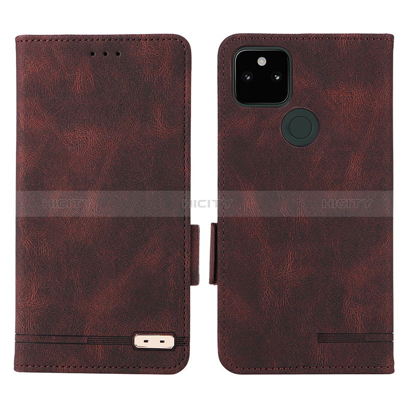 Funda de Cuero Cartera con Soporte Carcasa L07Z para Google Pixel 5a 5G Marron