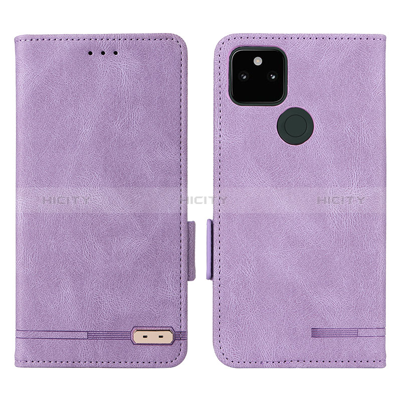 Funda de Cuero Cartera con Soporte Carcasa L07Z para Google Pixel 5a 5G Morado