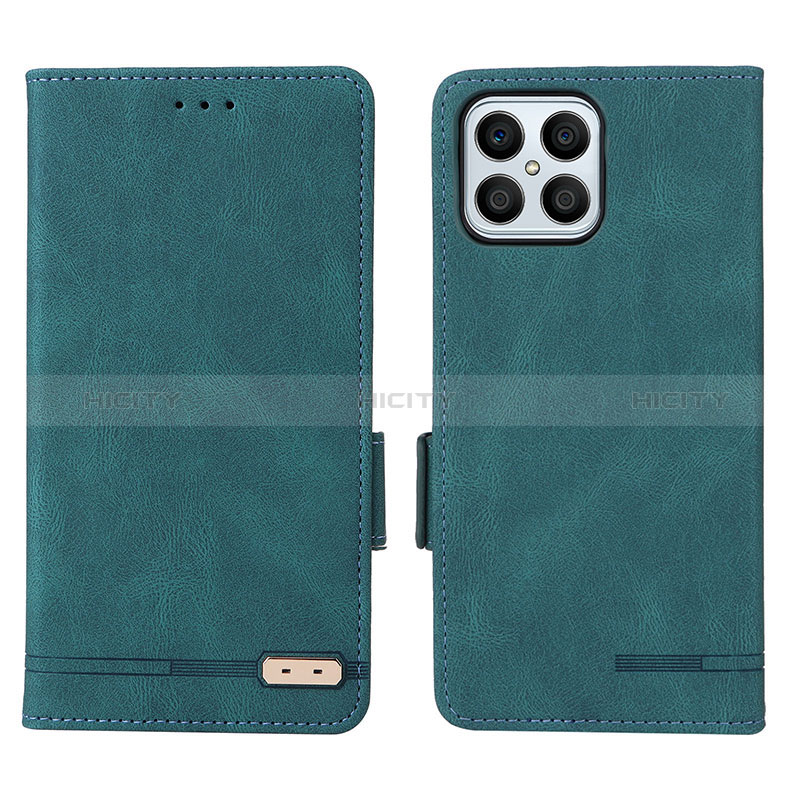 Funda de Cuero Cartera con Soporte Carcasa L07Z para Huawei Honor X8 4G Verde