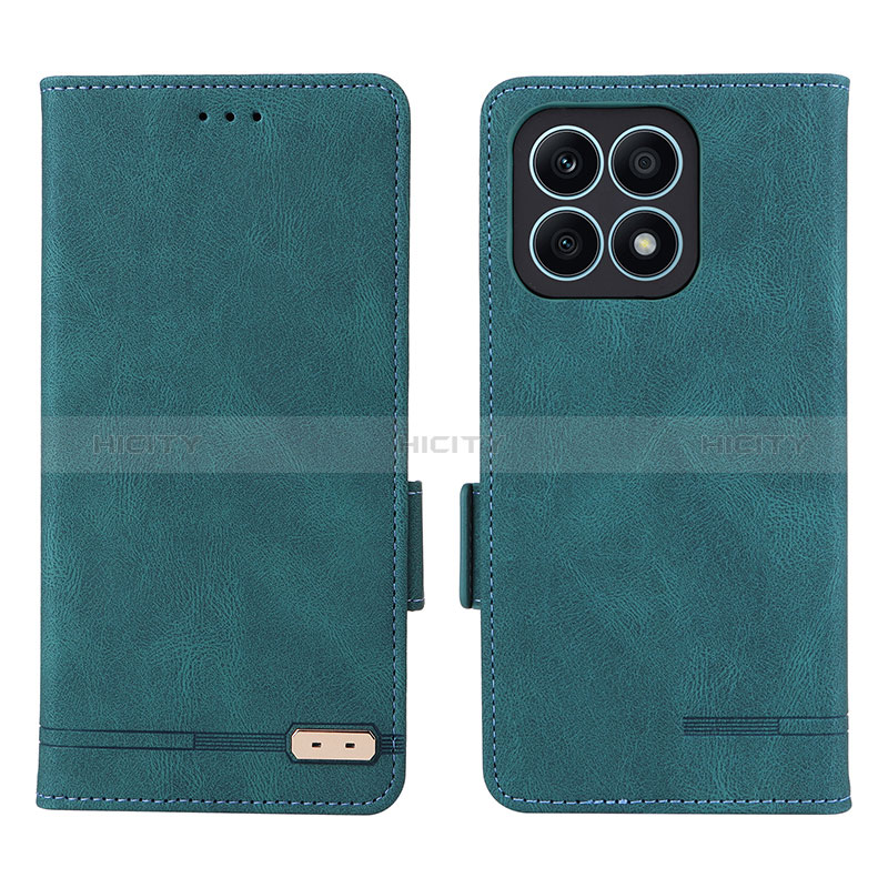 Funda de Cuero Cartera con Soporte Carcasa L07Z para Huawei Honor X8a 4G Verde