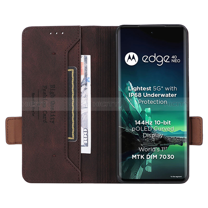 Funda de Cuero Cartera con Soporte Carcasa L07Z para Motorola Moto Edge 40 Neo 5G