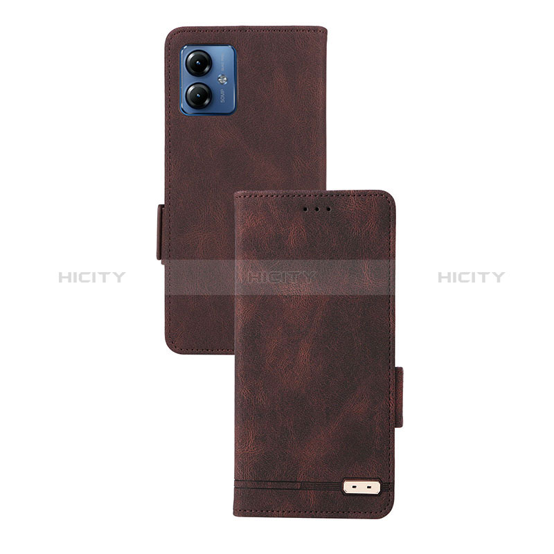 Funda de Cuero Cartera con Soporte Carcasa L07Z para Motorola Moto G14 Marron