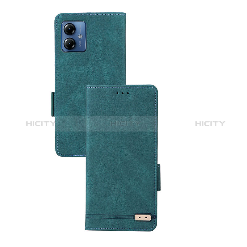 Funda de Cuero Cartera con Soporte Carcasa L07Z para Motorola Moto G14 Verde