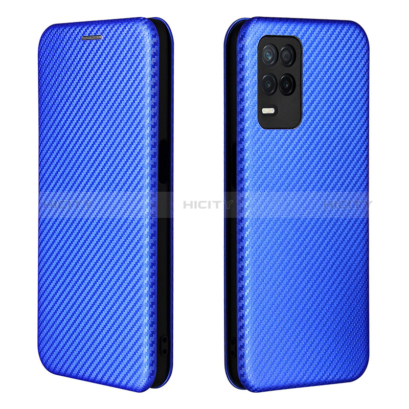 Funda de Cuero Cartera con Soporte Carcasa L07Z para Realme 9 5G India Azul