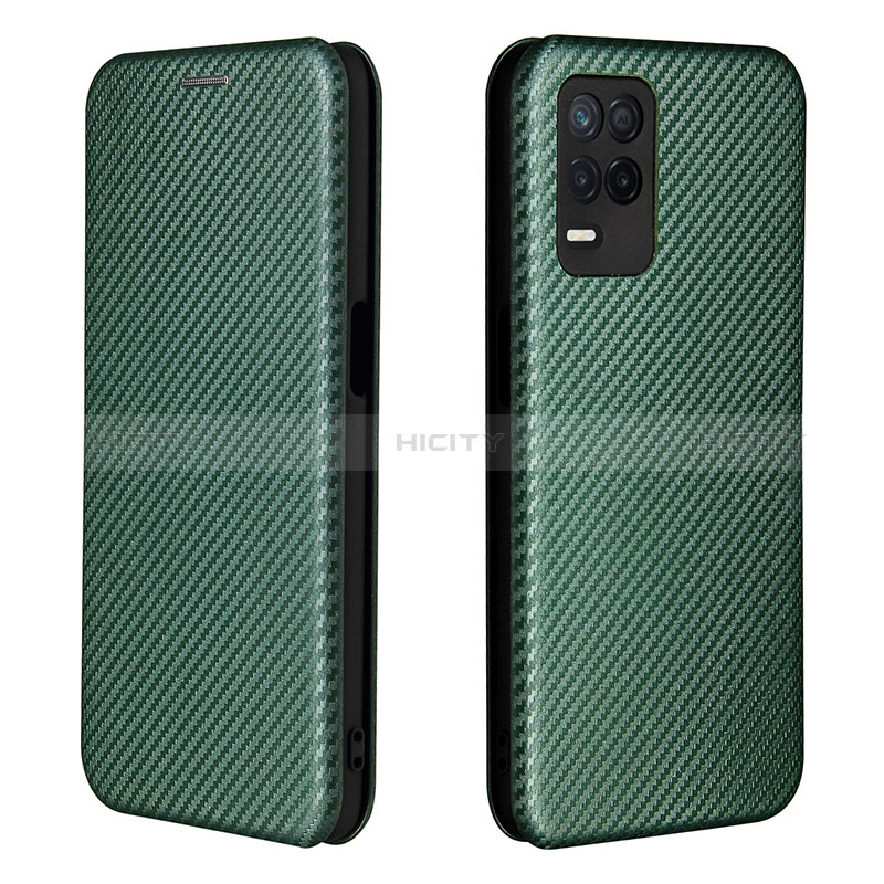 Funda de Cuero Cartera con Soporte Carcasa L07Z para Realme 9 5G India Verde